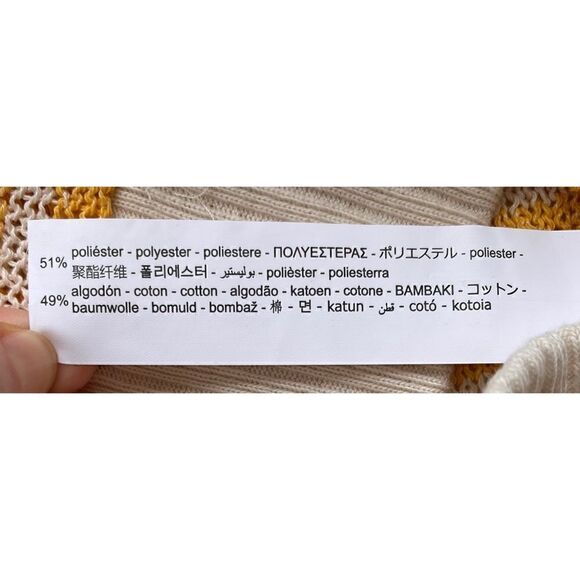 NWT Zara Yellow & White Striped Oversized V-Neck Knitted Sweater Vest, Medium - Picture 14 of 16